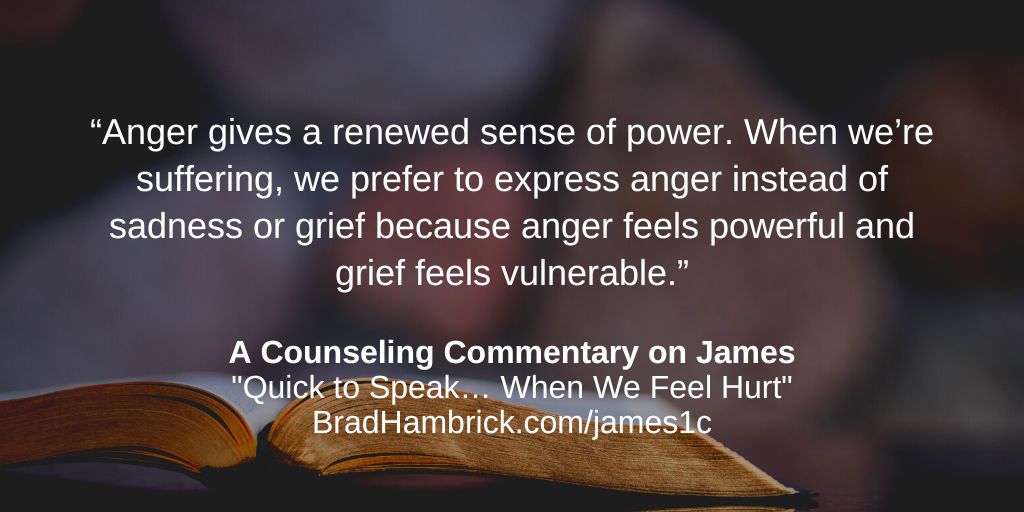 A Counseling Commentary on James: Quick to Speak… When We Feel Hurt